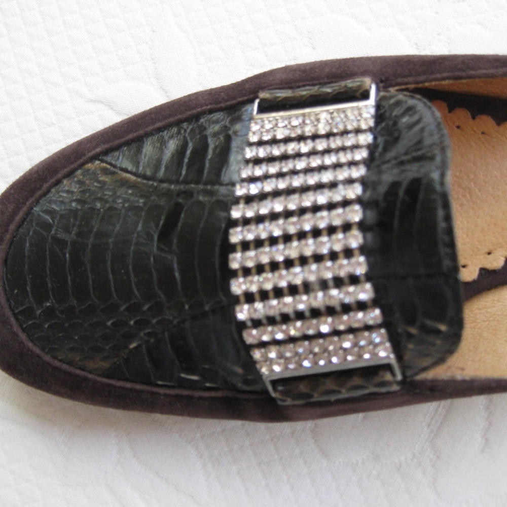 DONALD PLINER chocolate brown suede-snake Sportif